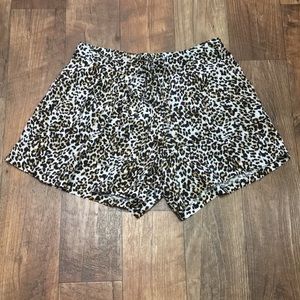 Trendy animal print shorts with front tie
